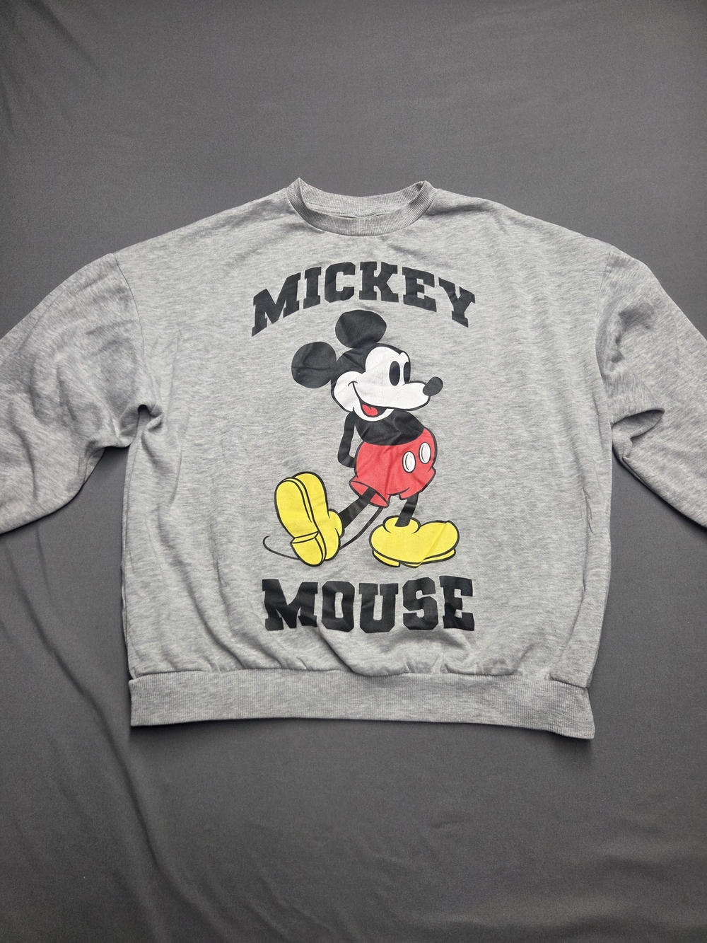Official Disney Mickey Mouse Grey Crewneck Sweatshirt Size XS TP Retro